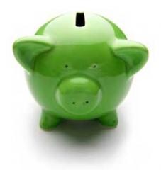 green piggy bank